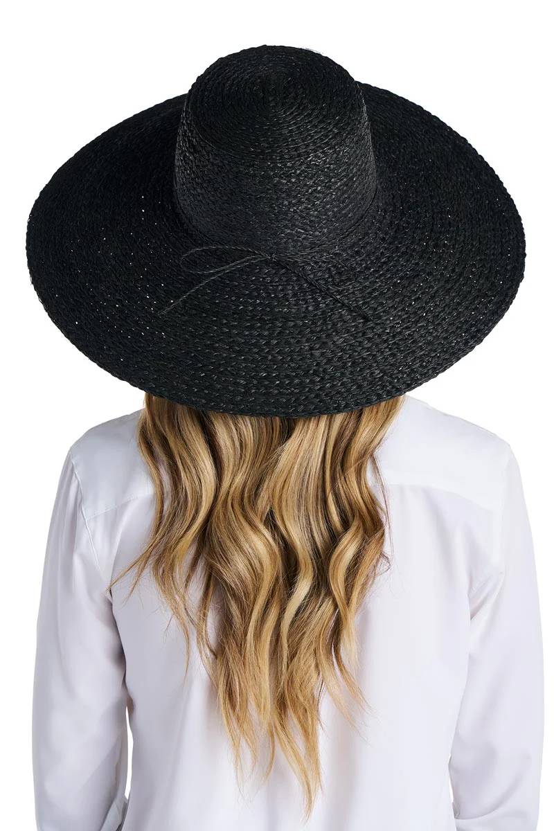 Magnolia Sun Hat in Raffia Palm | Black - Image 6