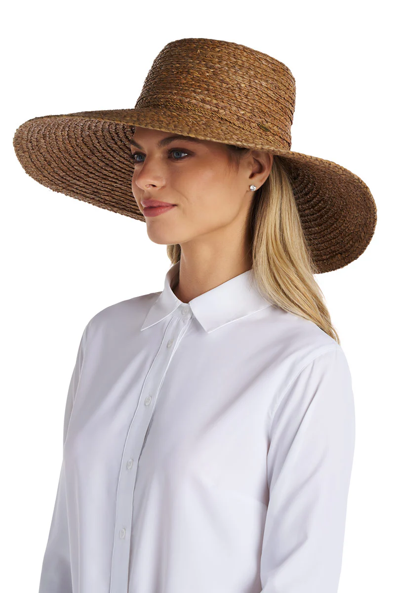 Magnolia Sun Hat in Raffia Palm | Brown - Image 3