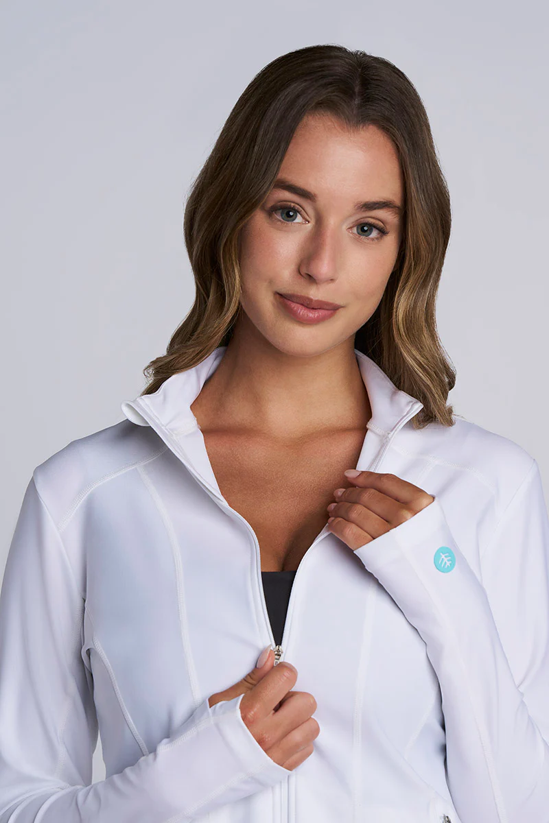 Women's Malawi Fitted Swim Jacket with Full Zip | White - Image 5