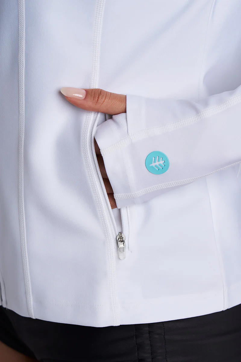 Women's Malawi Fitted Swim Jacket with Full Zip | White - Image 8