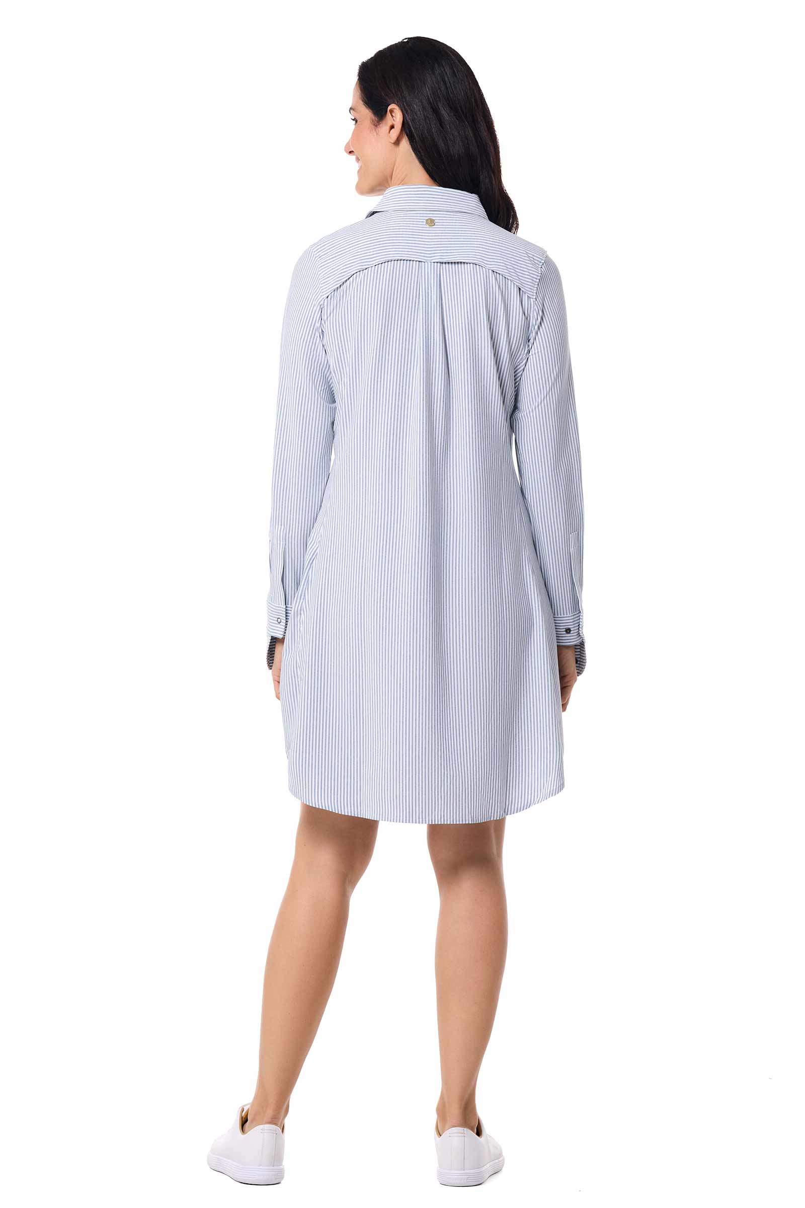 Women's Malta Travel Dress | White/Navy Stripe - Image 4