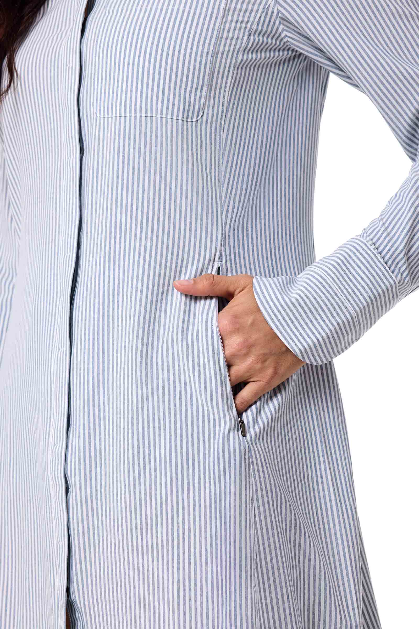 Women's Malta Travel Dress | White/Navy Stripe - Image 6