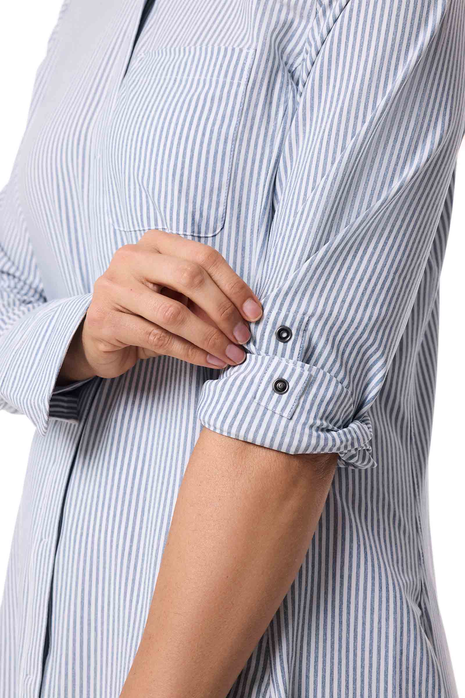 Women's Malta Travel Dress | White/Navy Stripe - Image 8