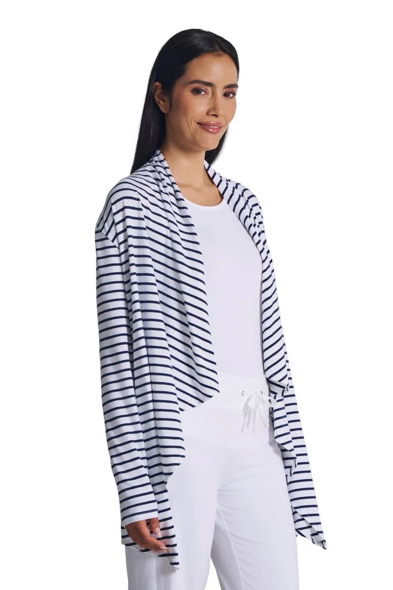 Women's Marietas Sun Wrap | White/Navy Stripe - Image 2