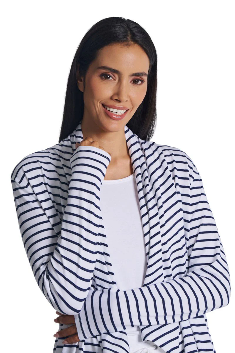 Women's Marietas Sun Wrap | White/Navy Stripe - Image 4