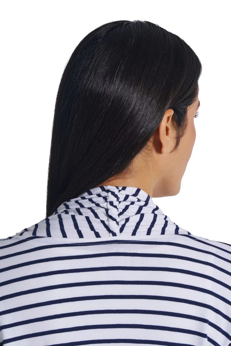 Women's Marietas Sun Wrap | White/Navy Stripe - Image 5
