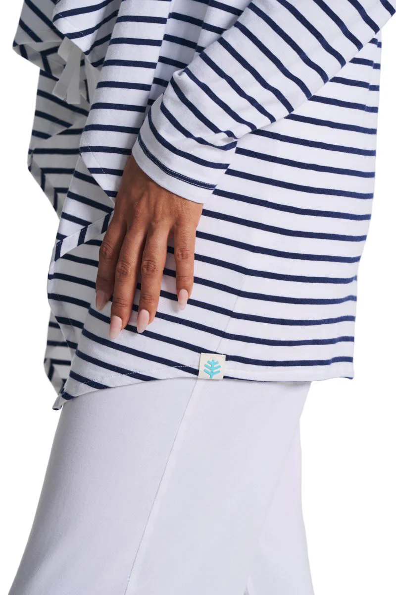 Women's Marietas Sun Wrap | White/Navy Stripe - Image 6
