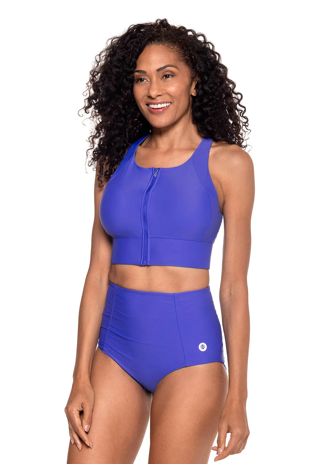 Women's Medley Zip-Up Swim Bra | Baja Blue - Image 2