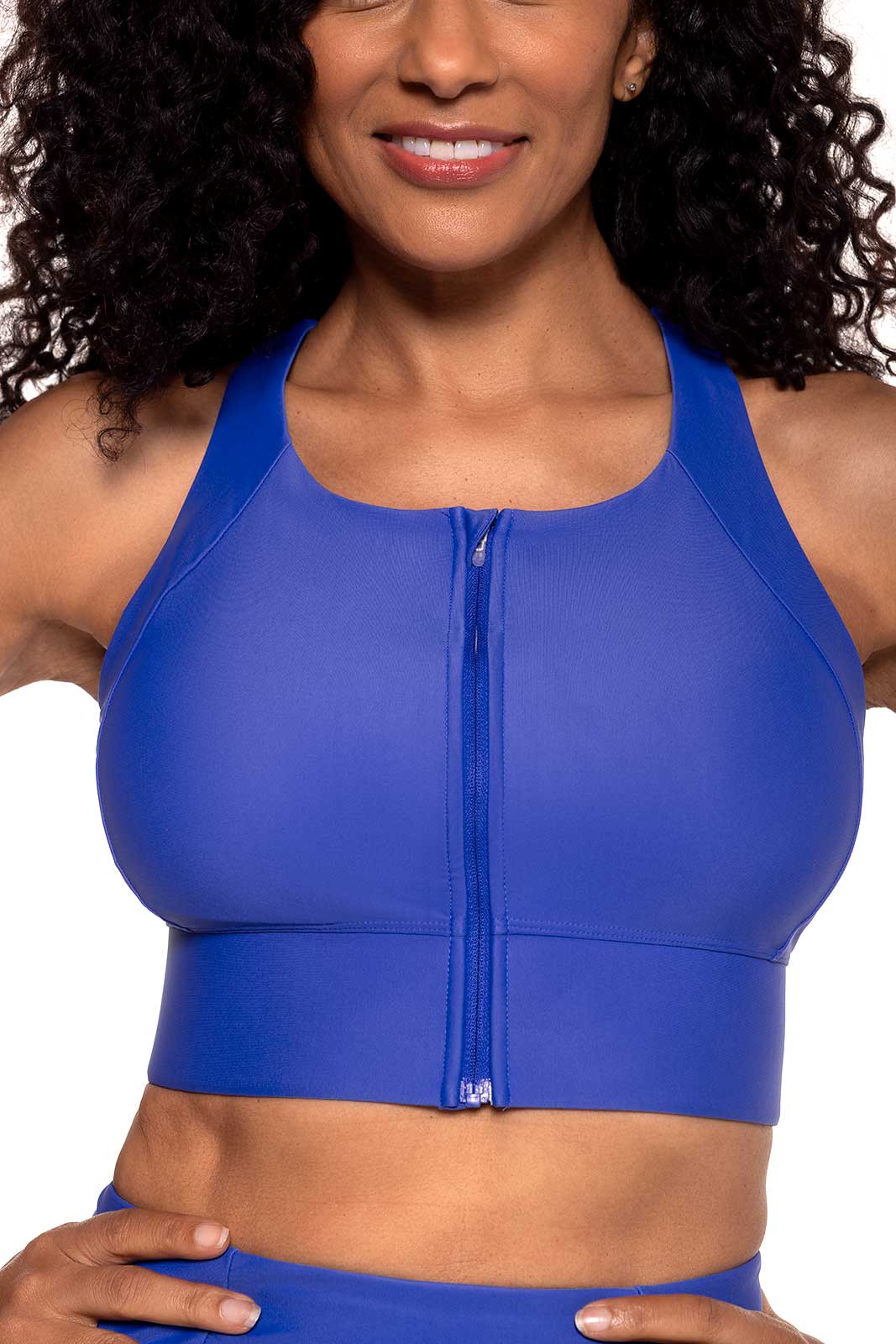 Women's Medley Zip-Up Swim Bra | Baja Blue - Image 4