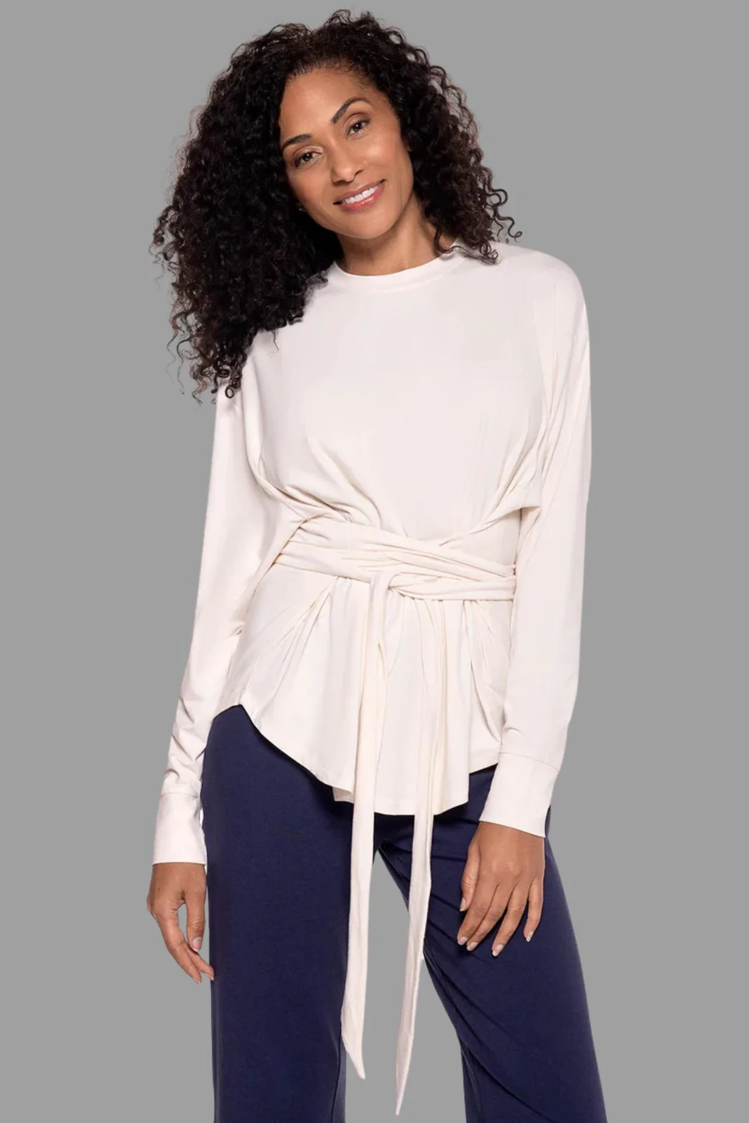 Women's Merrick Long Sleeve Tie Shirt | Regular Parent - Image 3