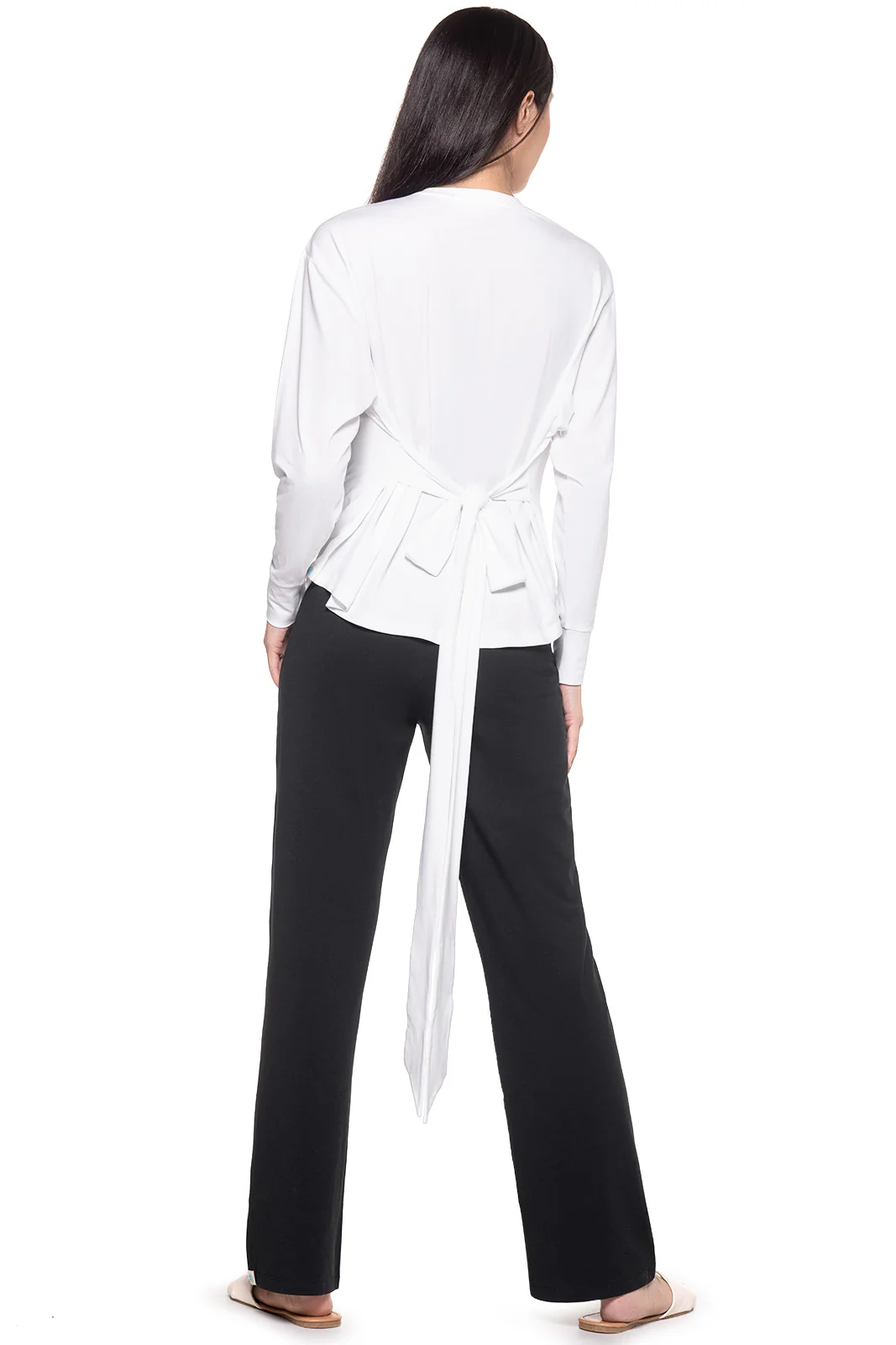 Women's Merrick Tie Long Sleeve Shirt | White - Image 7