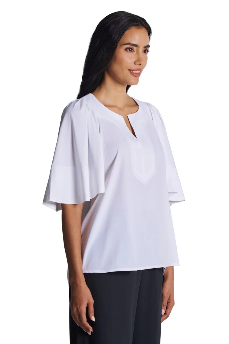 Women's Miami Springs Flutter Sleeve Blouse | White - Image 2