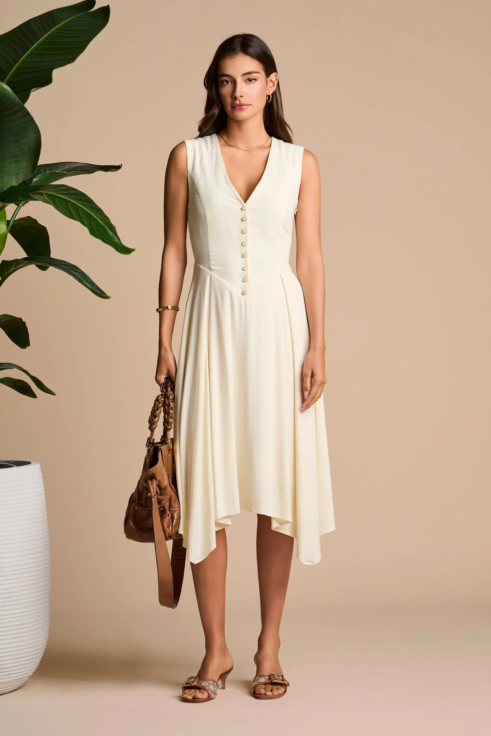 Monroe 2.0 Midi Dress | Vanilla - Image 3