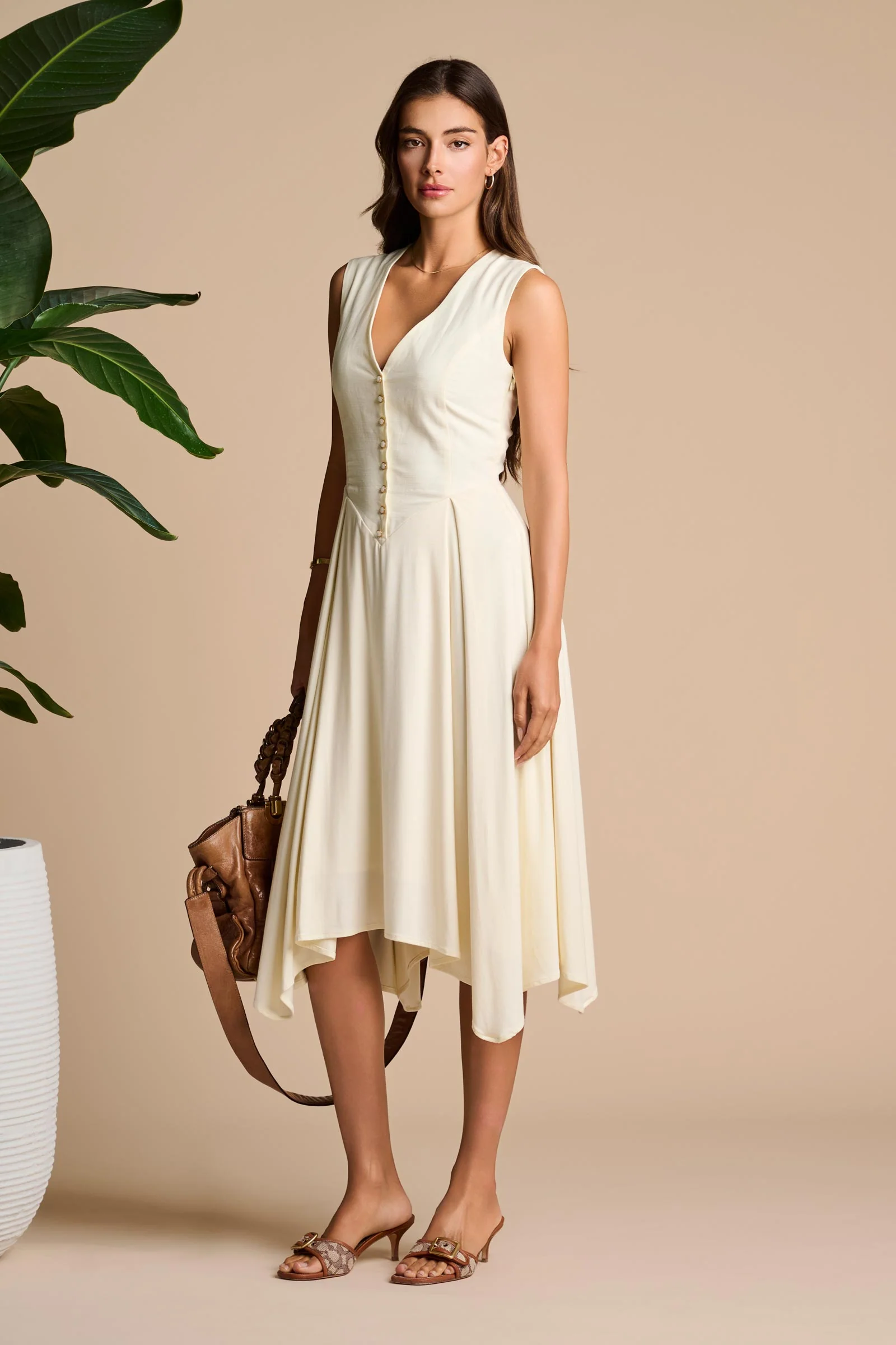 Monroe 2.0 Midi Dress | Vanilla - Image 8