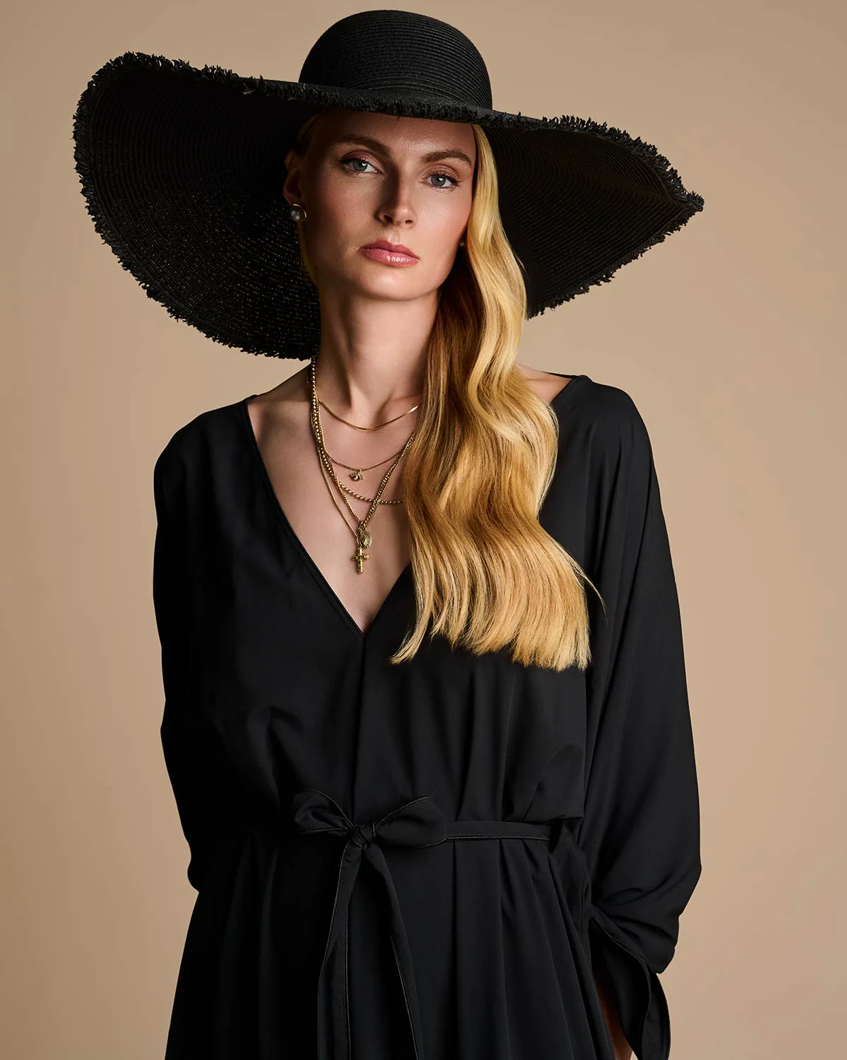 Montauk Large Brim Sun Hat | Black - Image 2