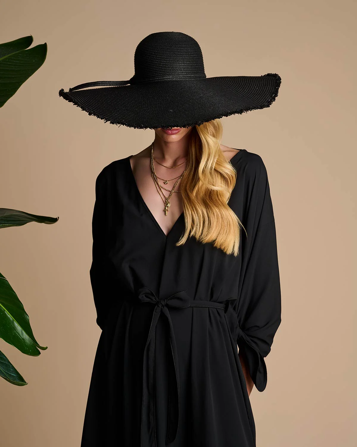 Montauk Large Brim Sun Hat | Black - Image 3