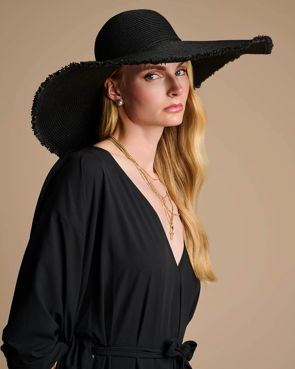 Montauk Large Brim Sun Hat | Black - Image 5