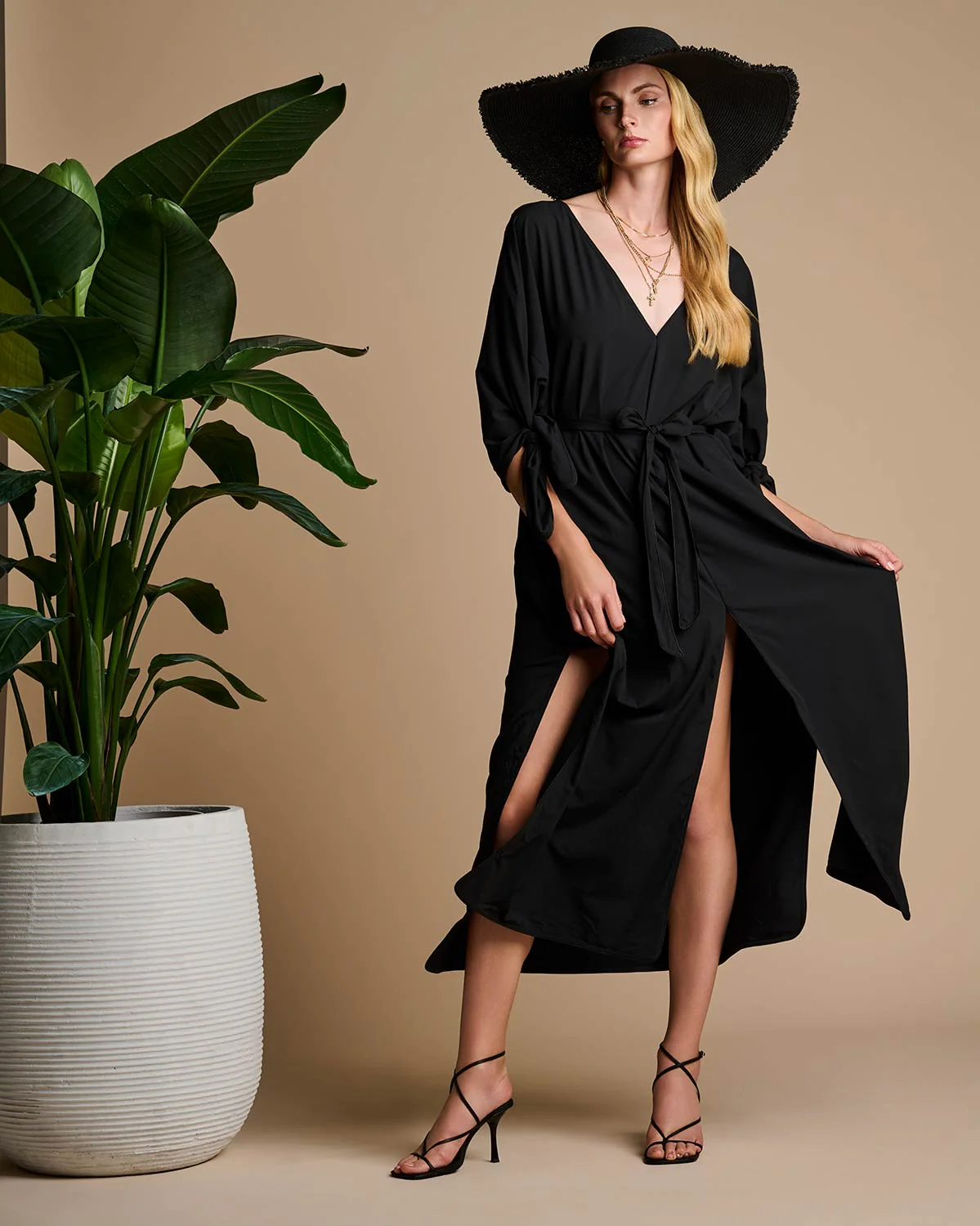 Montauk Large Brim Sun Hat | Black - Image 6