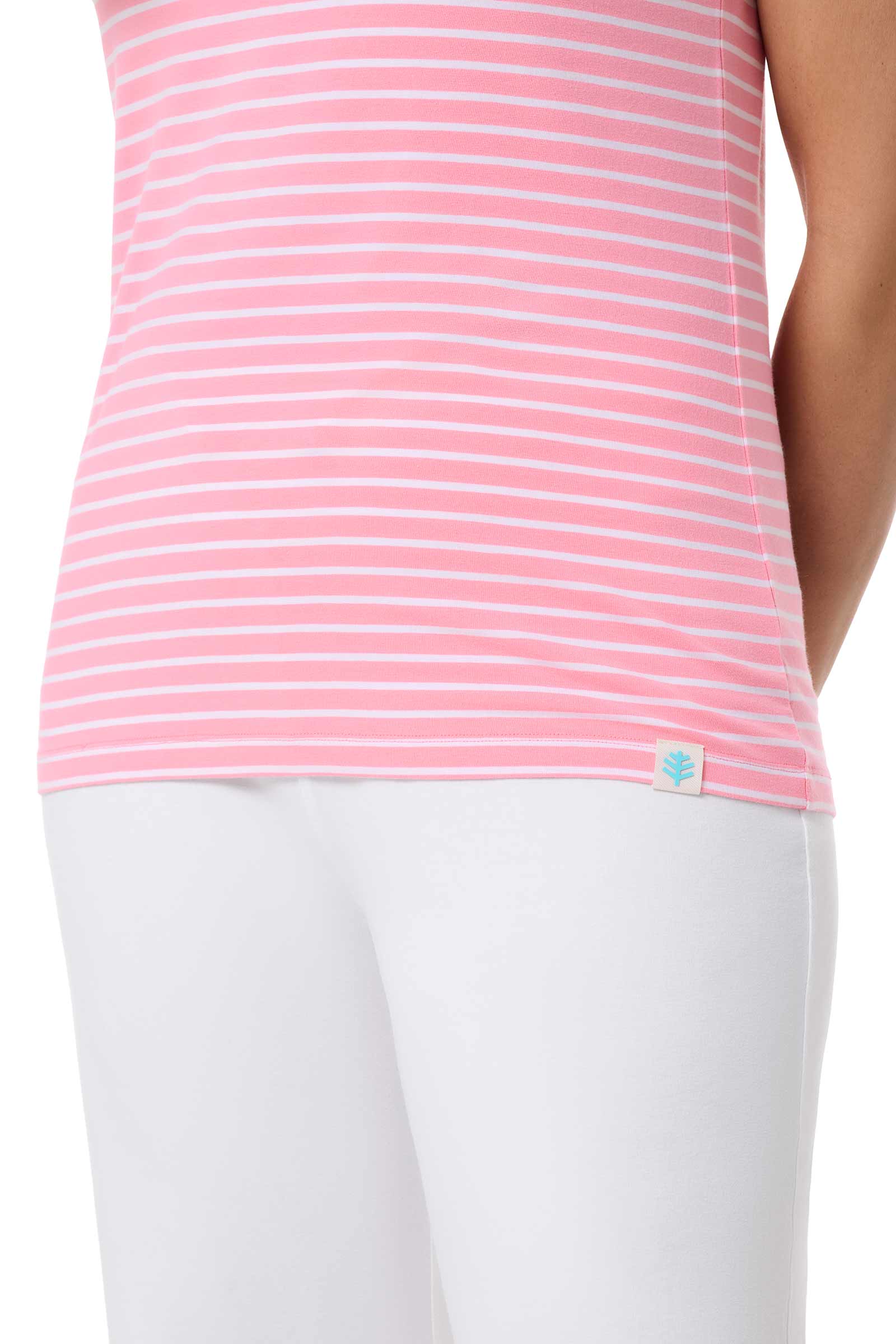 Women's Morada Everyday Basic Tank | Flamingo Pink/White Stripe - Image 5