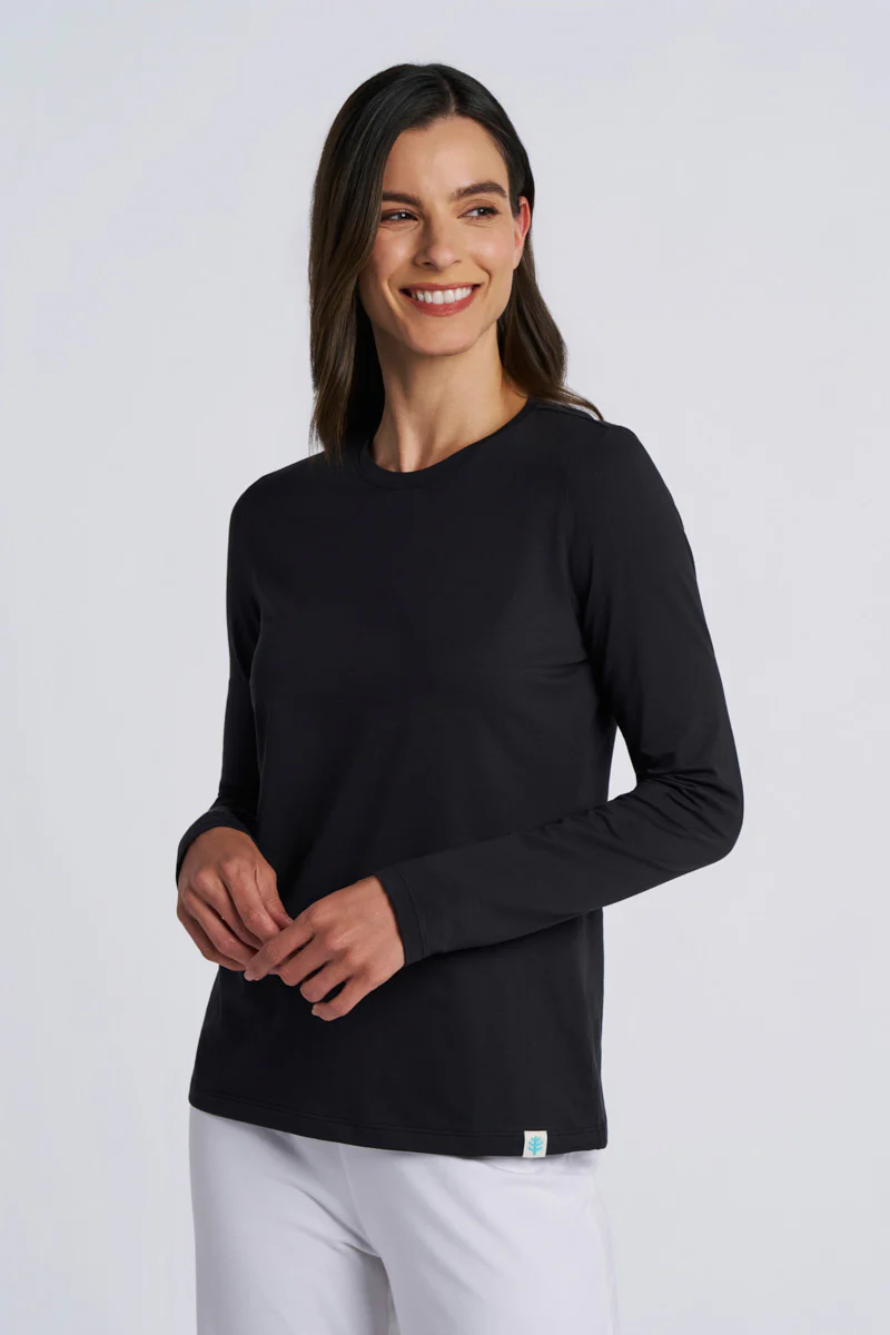 Women's Morada Everyday Long Sleeve T-Shirt Pima Sol | Black - Image 2