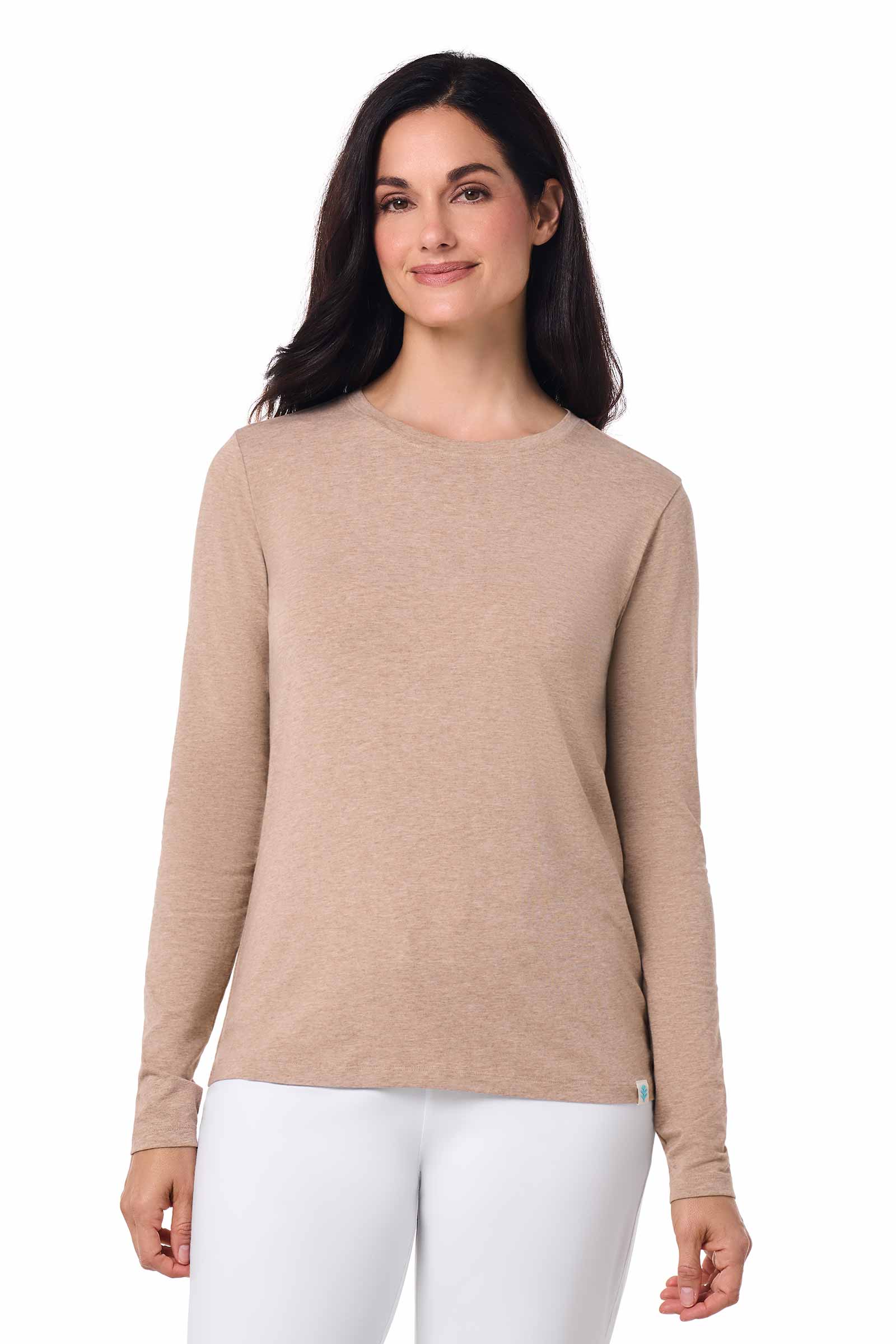 Women's Morada Everyday Long Sleeve T-Shirt | Dark Taupe Heather - Image 2