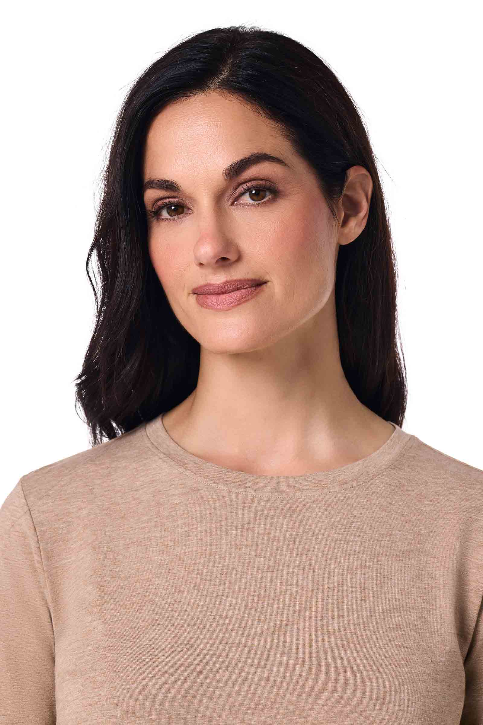 Women's Morada Everyday Long Sleeve T-Shirt | Dark Taupe Heather - Image 6