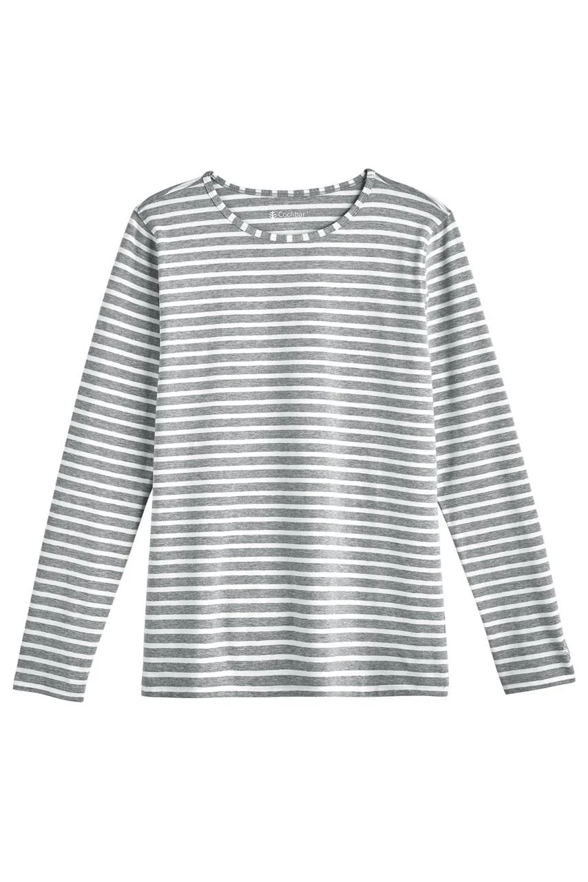 Women's Morada Everyday Long Sleeve T-Shirt | Grey/White Stripe - Image 6