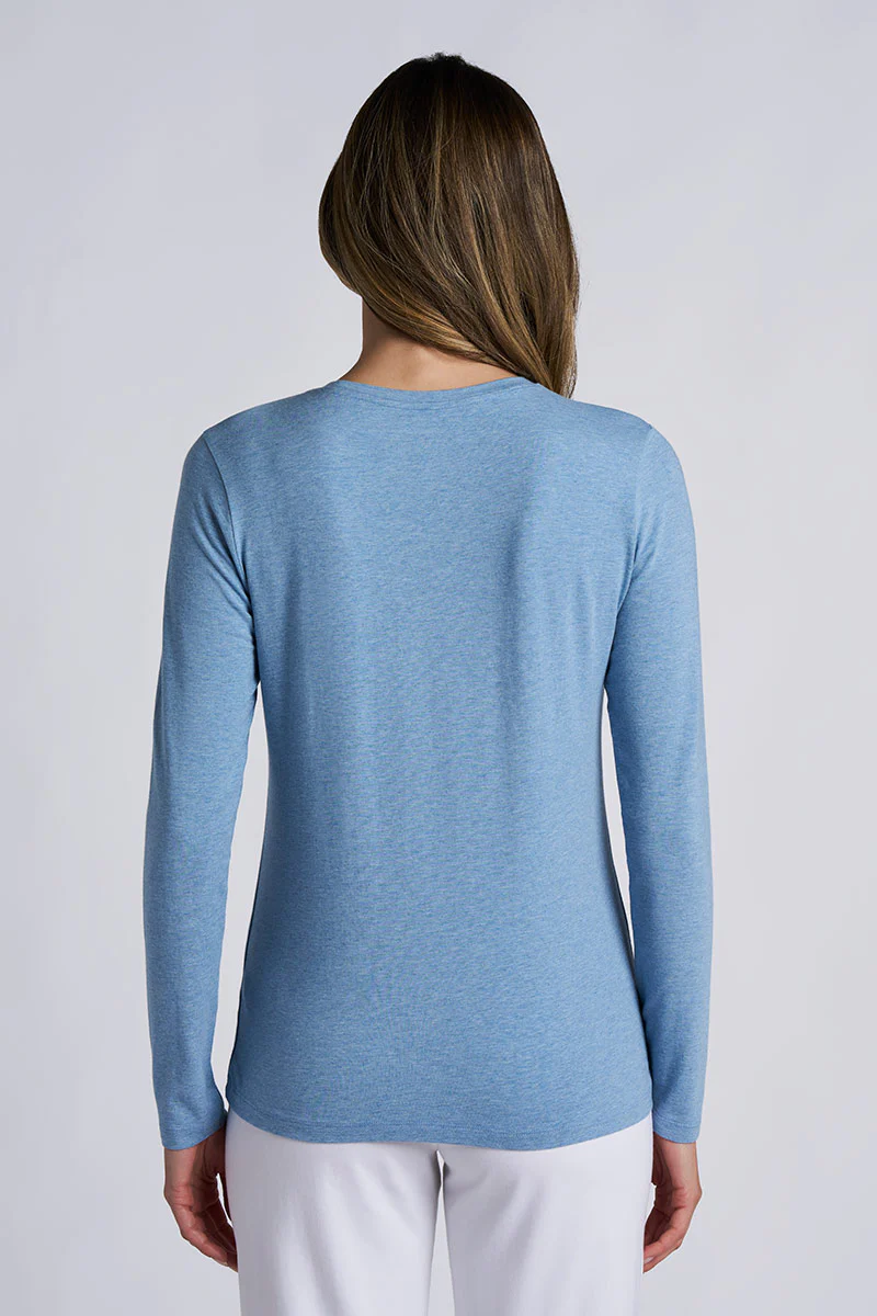Women's Morada Everyday Long Sleeve T-Shirt | Light Blue Heather - Image 2