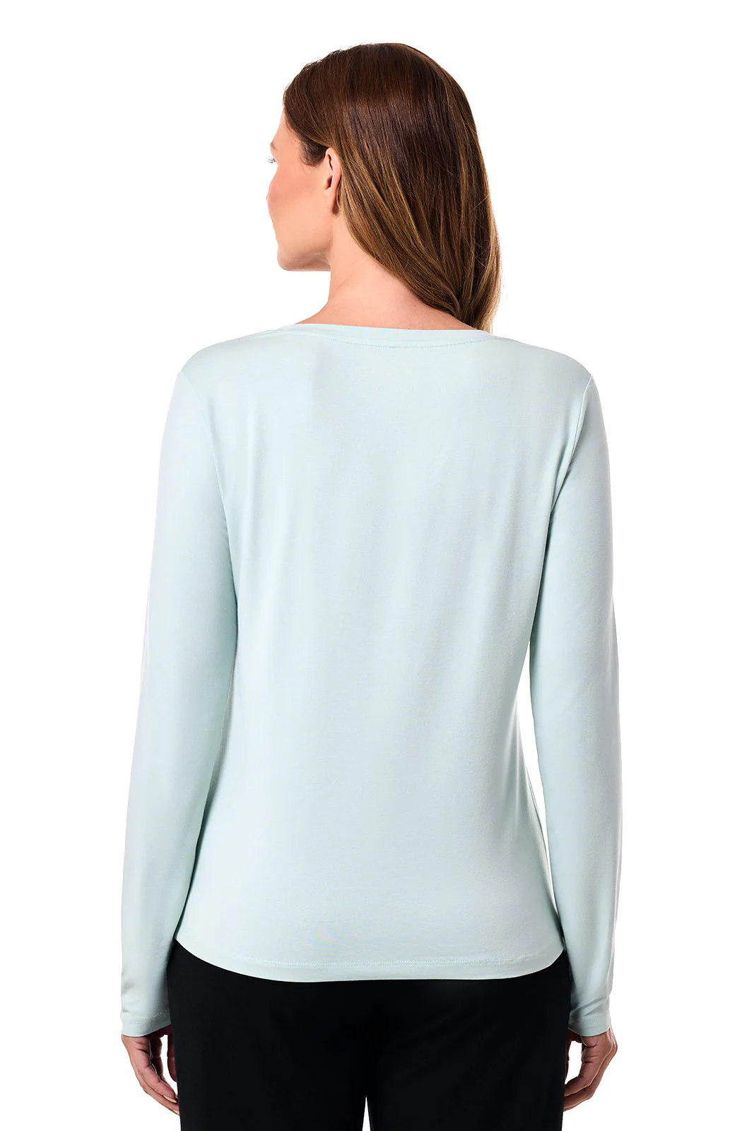 Women's Morada Everyday Long Sleeve V-Neck T-Shirt | Misty Aqua - Image 4