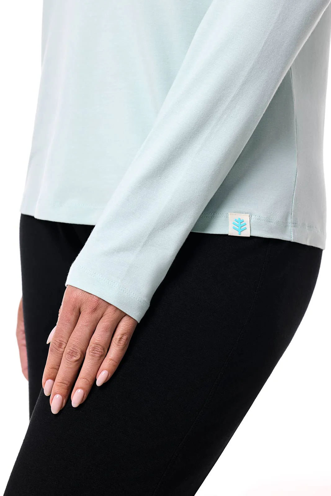 Women's Morada Everyday Long Sleeve V-Neck T-Shirt | Misty Aqua - Image 5