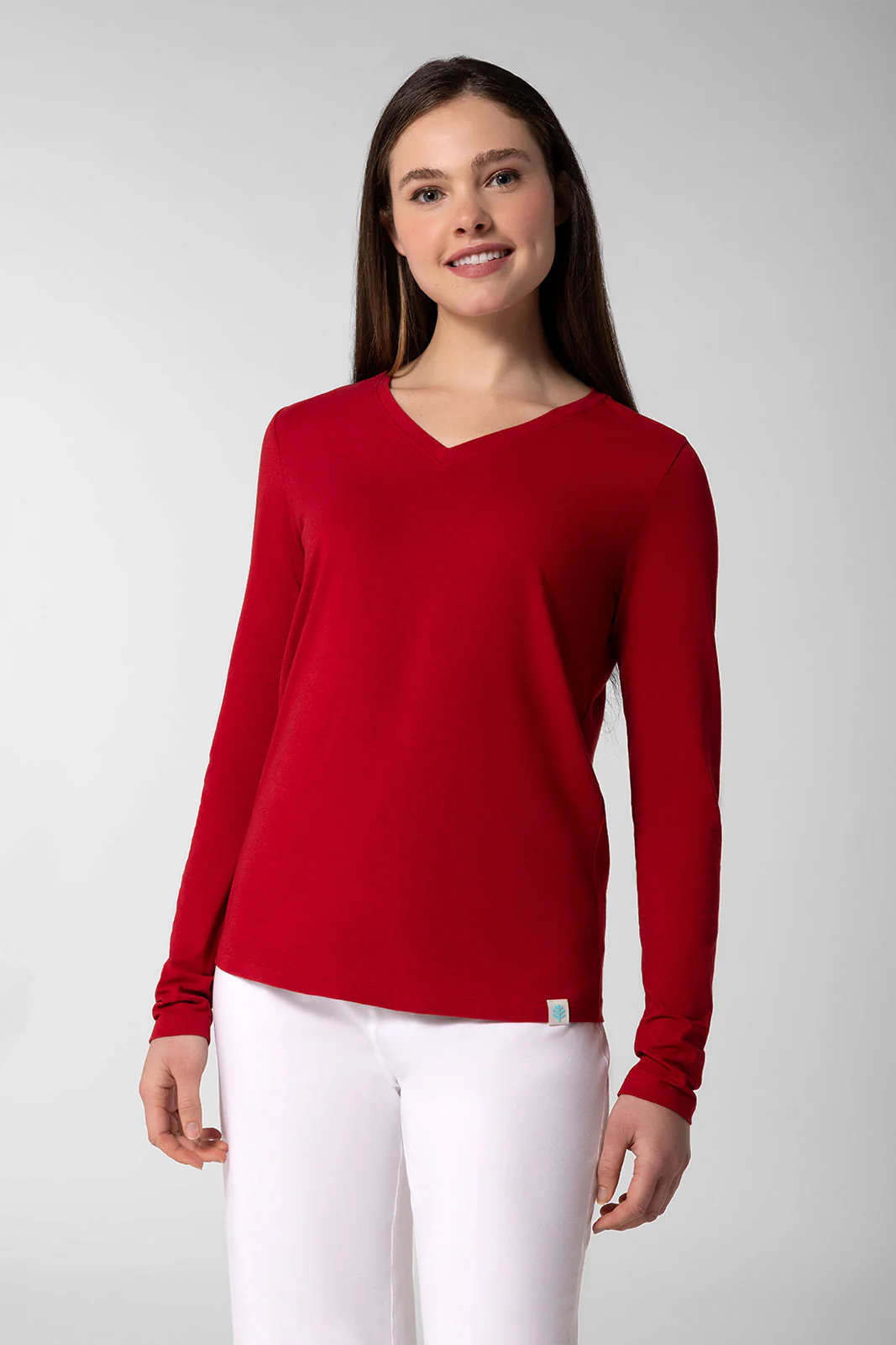Women's Morada Everyday Long Sleeve V-Neck T-Shirt | Regular Parent - Image 15