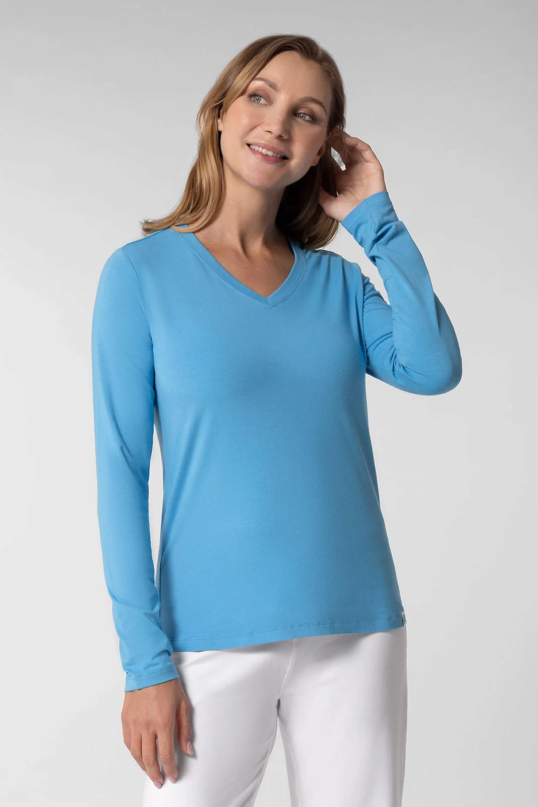 Women's Morada Everyday Long Sleeve V-Neck T-Shirt | Regular Parent - Image 18