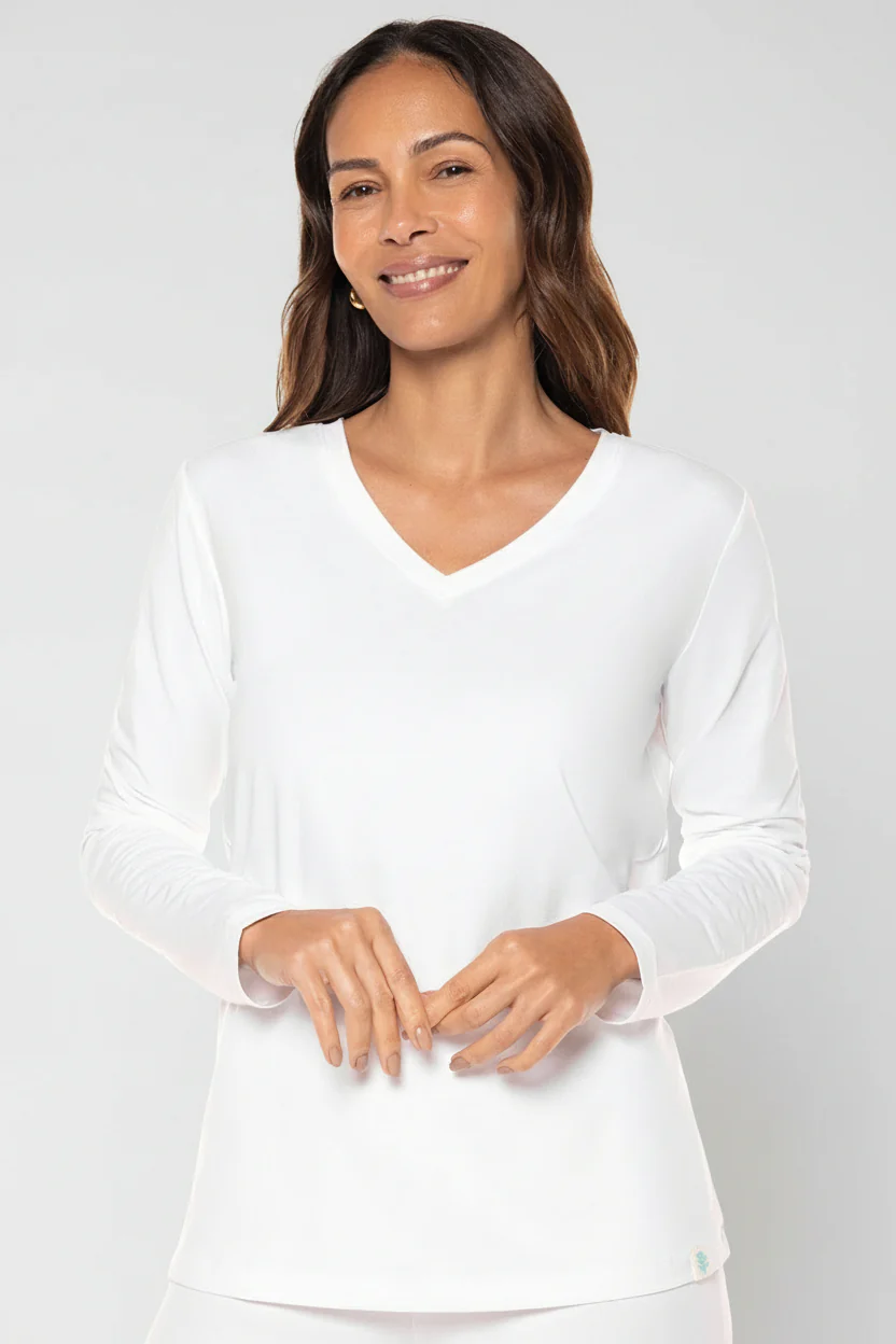 Women's Morada Everyday Long Sleeve V-Neck T-Shirt | Regular Parent - Image 8