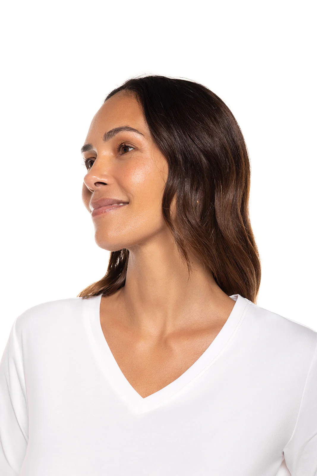 Women's Morada Everyday Long Sleeve V-Neck T-Shirt | White - Image 5