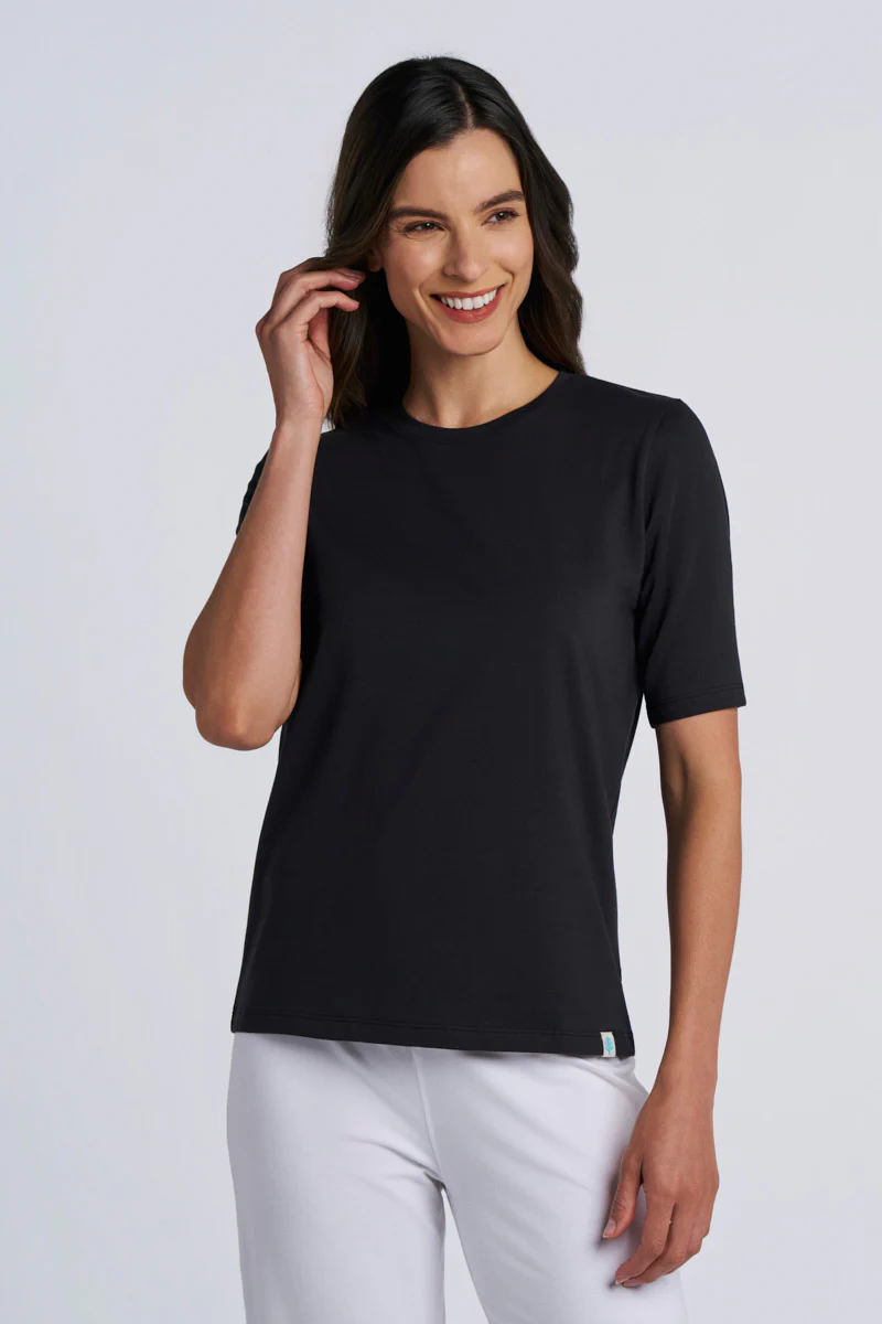 Women's Morada Everyday Short Sleeve T-Shirt Pima Sol | Black - Image 2