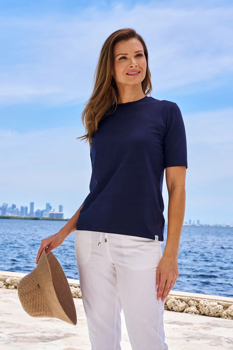 Women's Morada Everyday Short Sleeve T-Shirt | Navy - Image 2