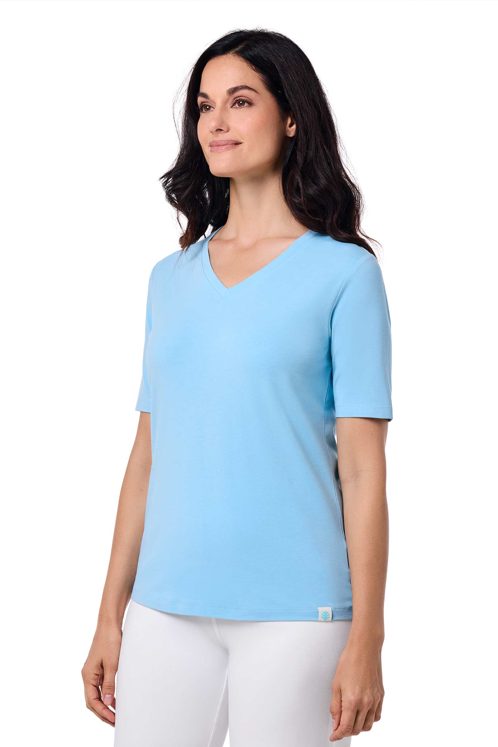 Women's Morada Everyday Short Sleeve V-Neck T-Shirt | Arctic Blue - Image 3
