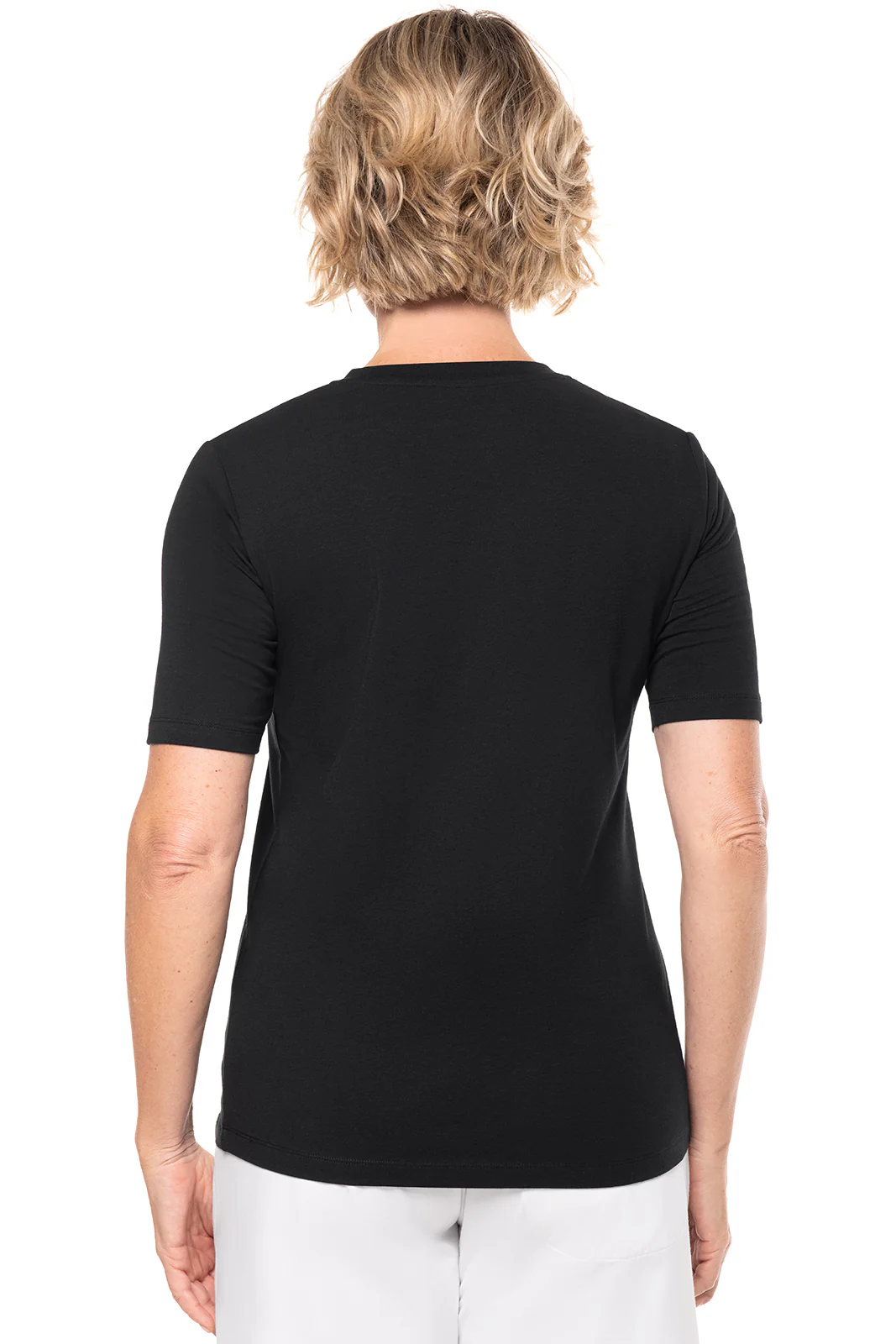 Women's Morada Everyday Short Sleeve V-Neck T-Shirt | Black - Image 3