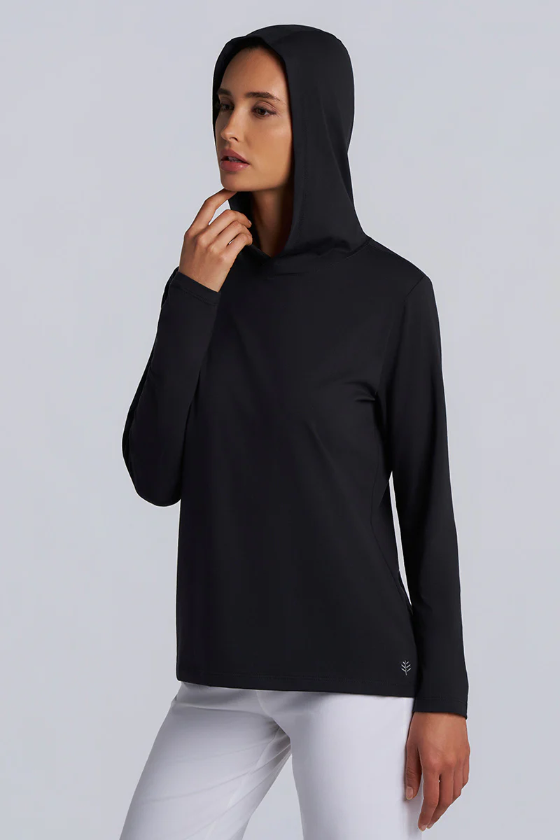 Women's Morada Long Sleeve Hoodie Pima Sol | Black - Image 5