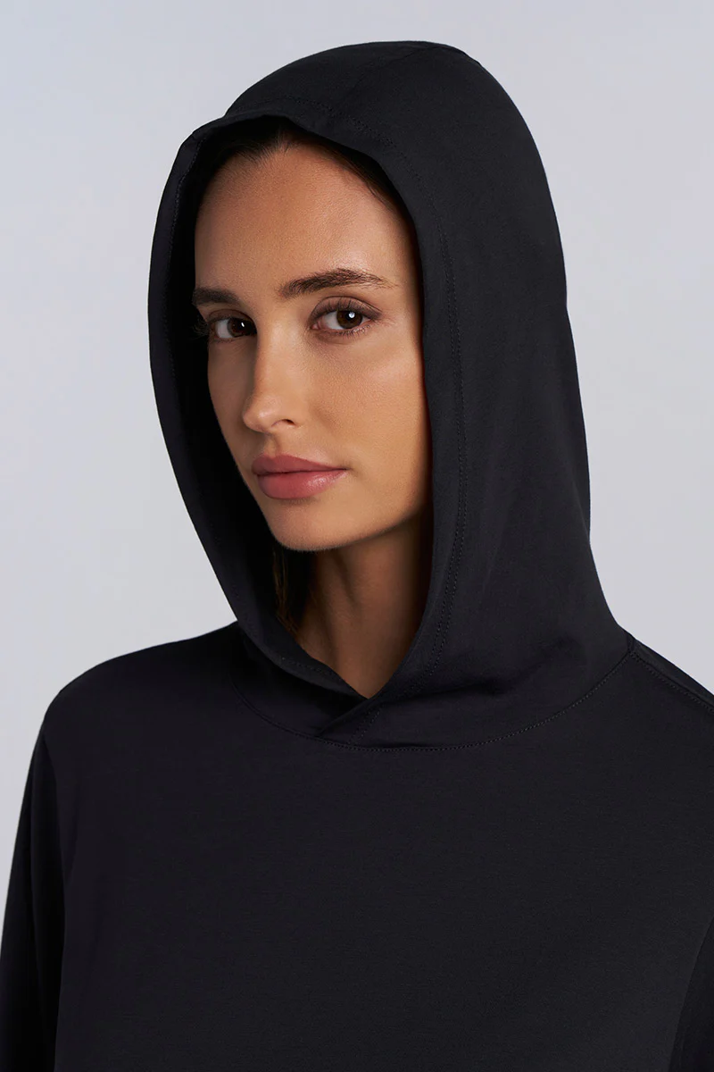 Women's Morada Long Sleeve Hoodie Pima Sol | Black - Image 6