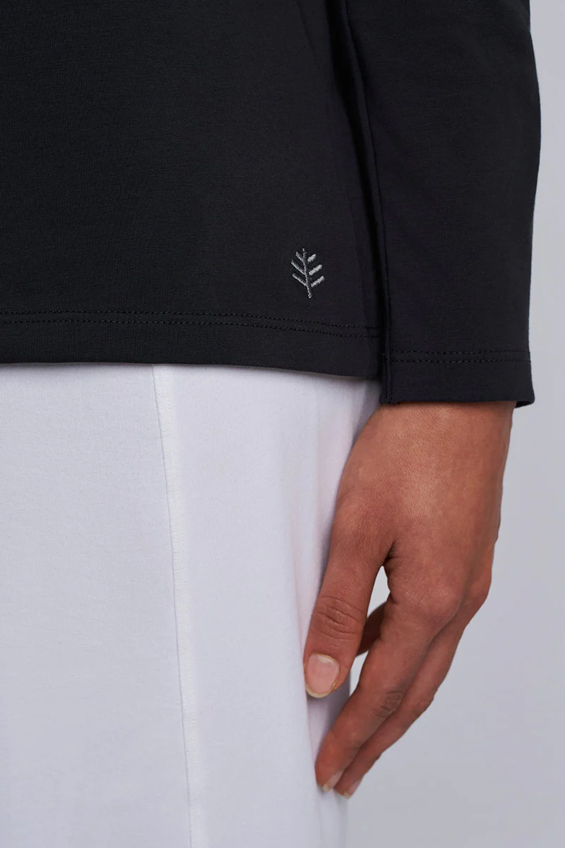 Women's Morada Long Sleeve Hoodie Pima Sol | Black - Image 8