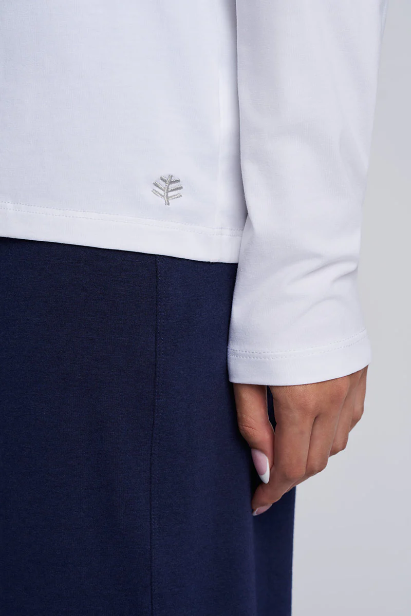 Women's Morada Long Sleeve Hoodie Pima Sol | White - Image 9