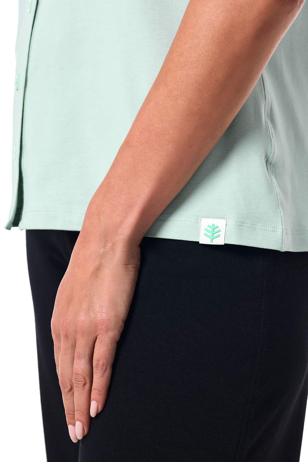 Women's Morningside Button Down Short Sleeve Shirt | Misty Aqua - Image 5