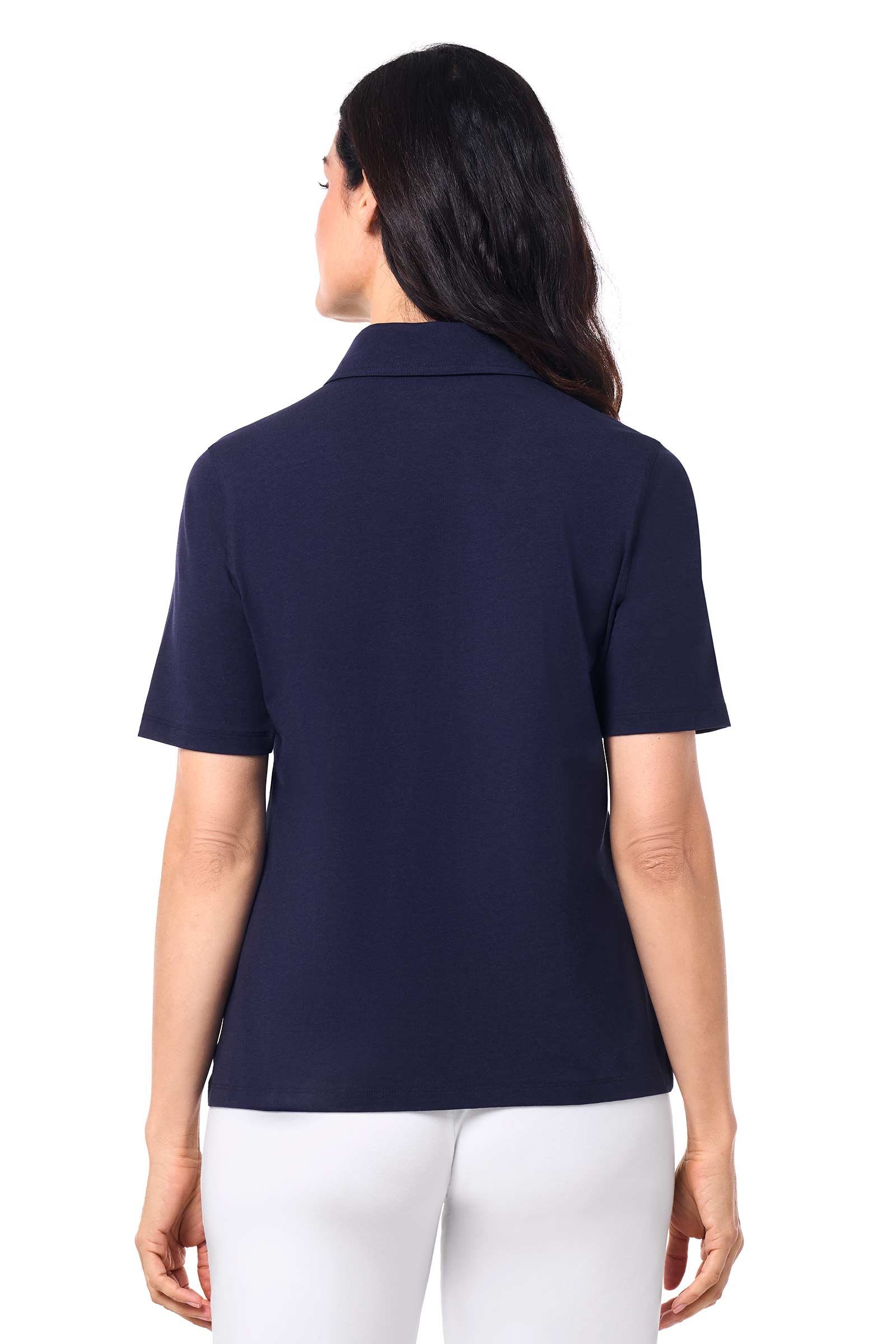 Women's Morningside Button Down Short Sleeve Shirt | Navy - Image 4
