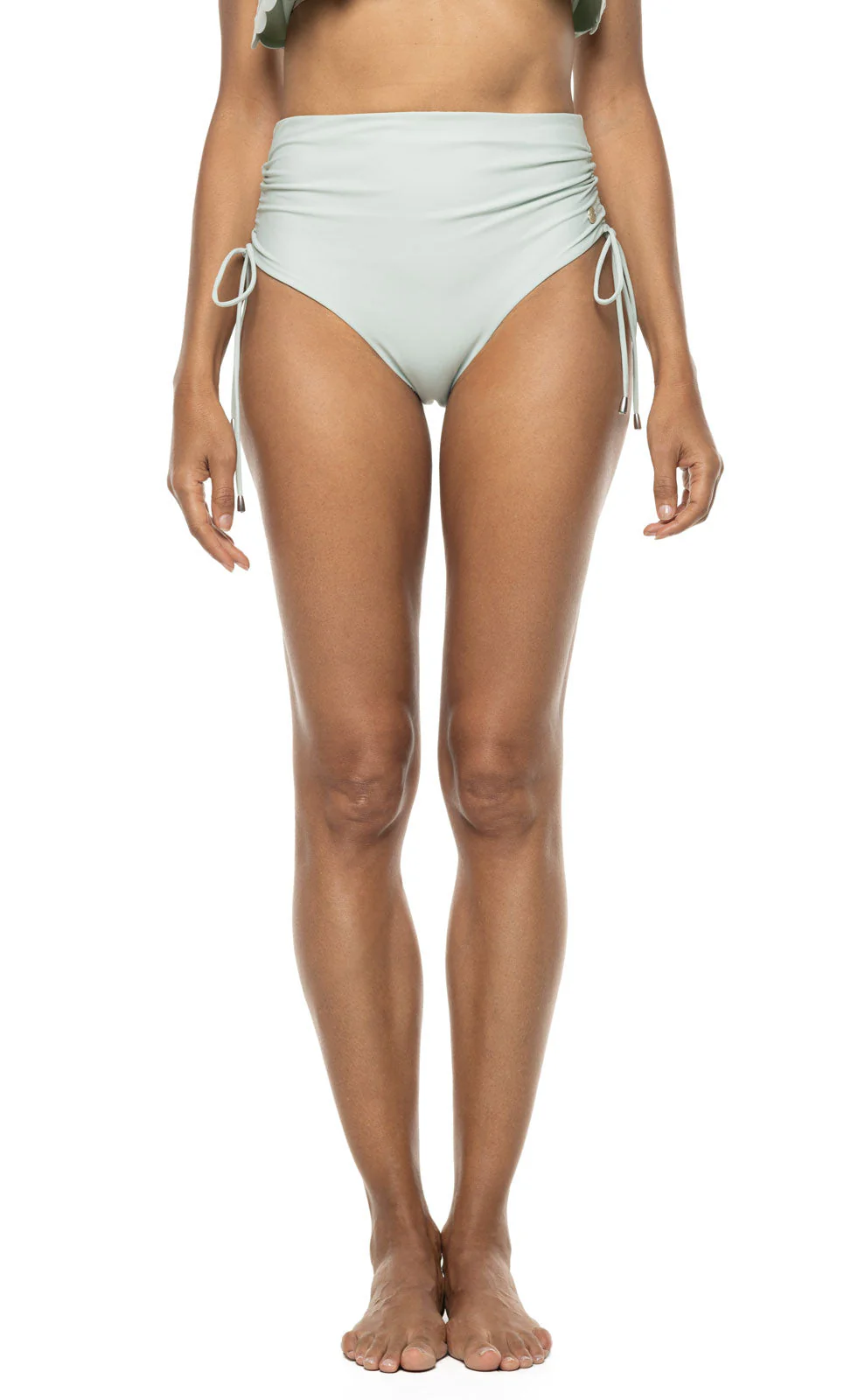 Women's Myrtle Reversible Ruche Adjustable Swim Bottoms | Misty Aqua Colorblock - Image 3
