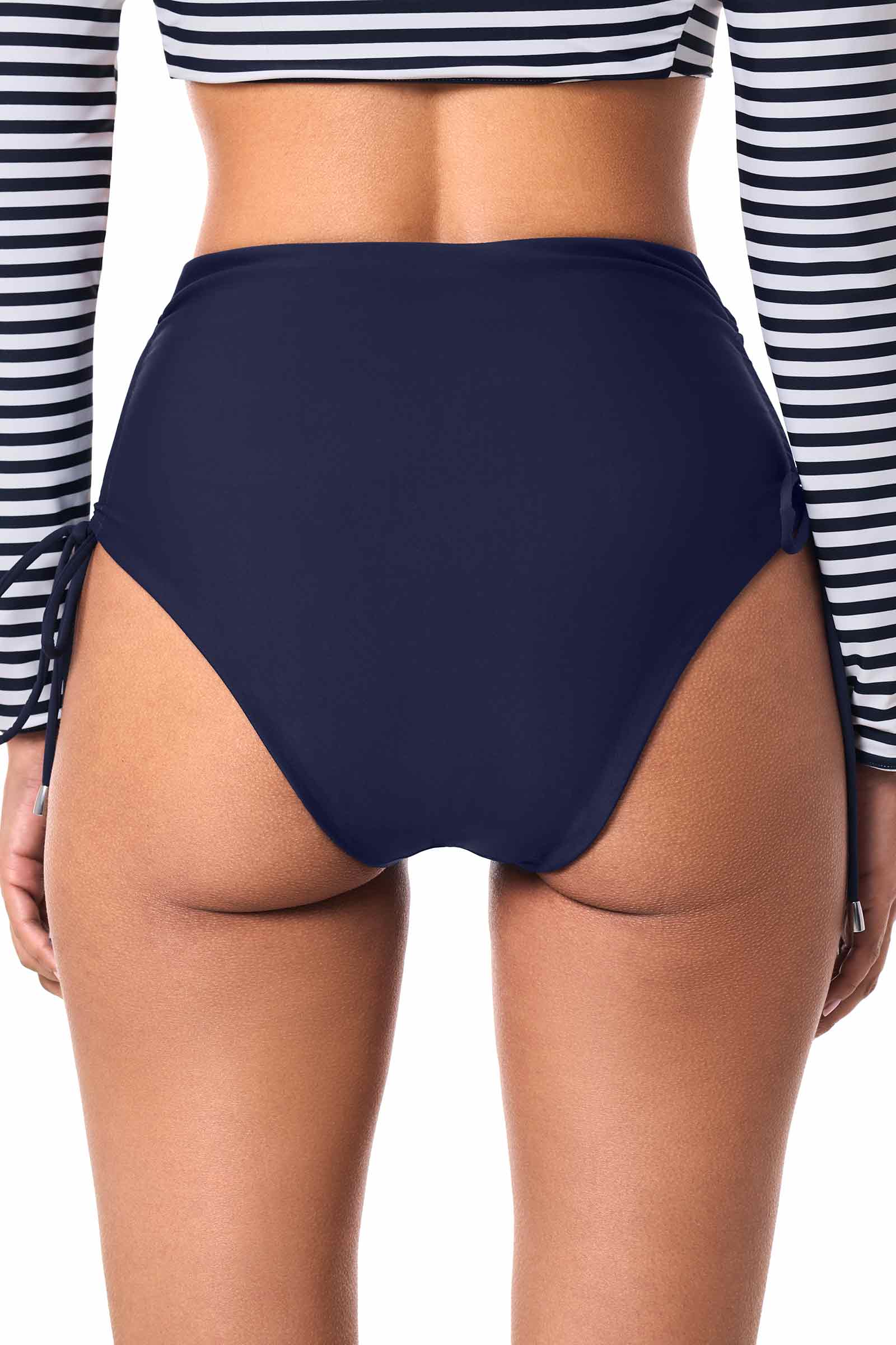 Women's Myrtle Reversible Ruche Adjustable Swim Bottoms | Navy Reversible - Image 6