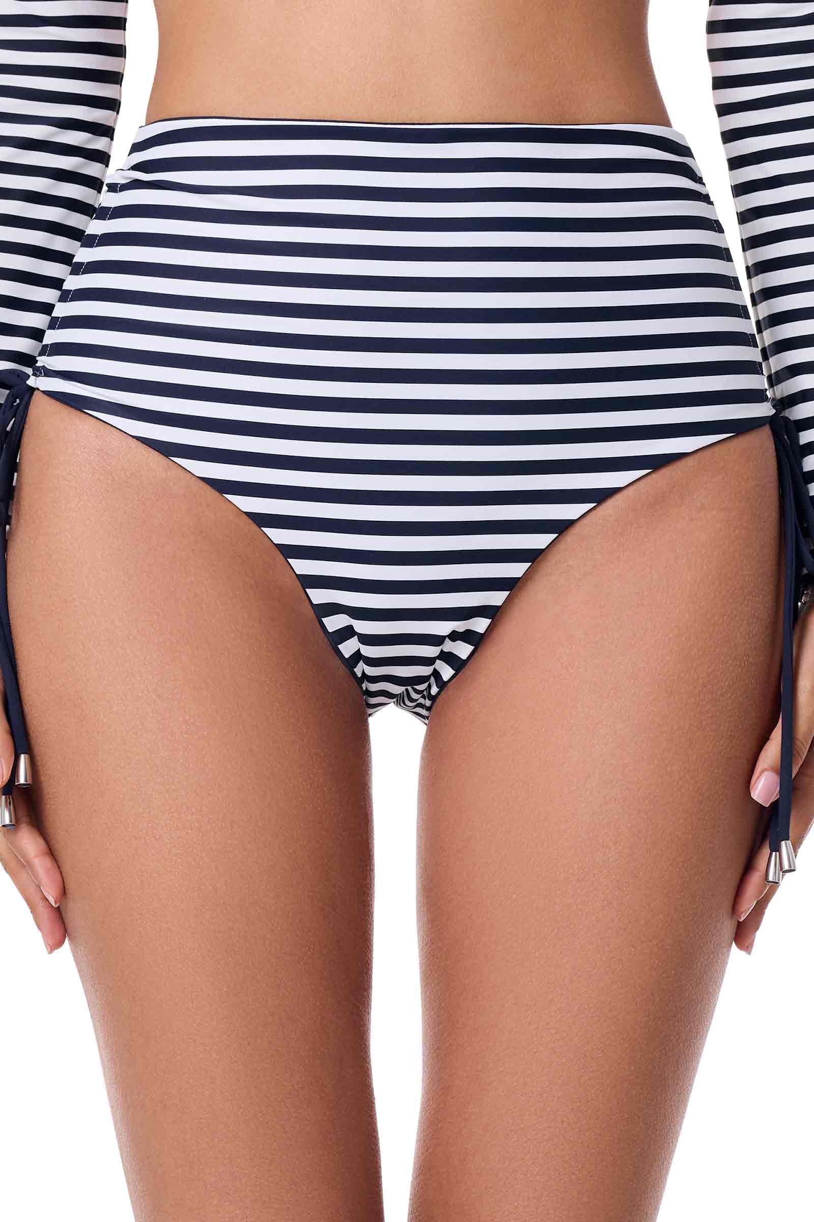 Women's Myrtle Reversible Ruche Adjustable Swim Bottoms | Navy Reversible - Image 7