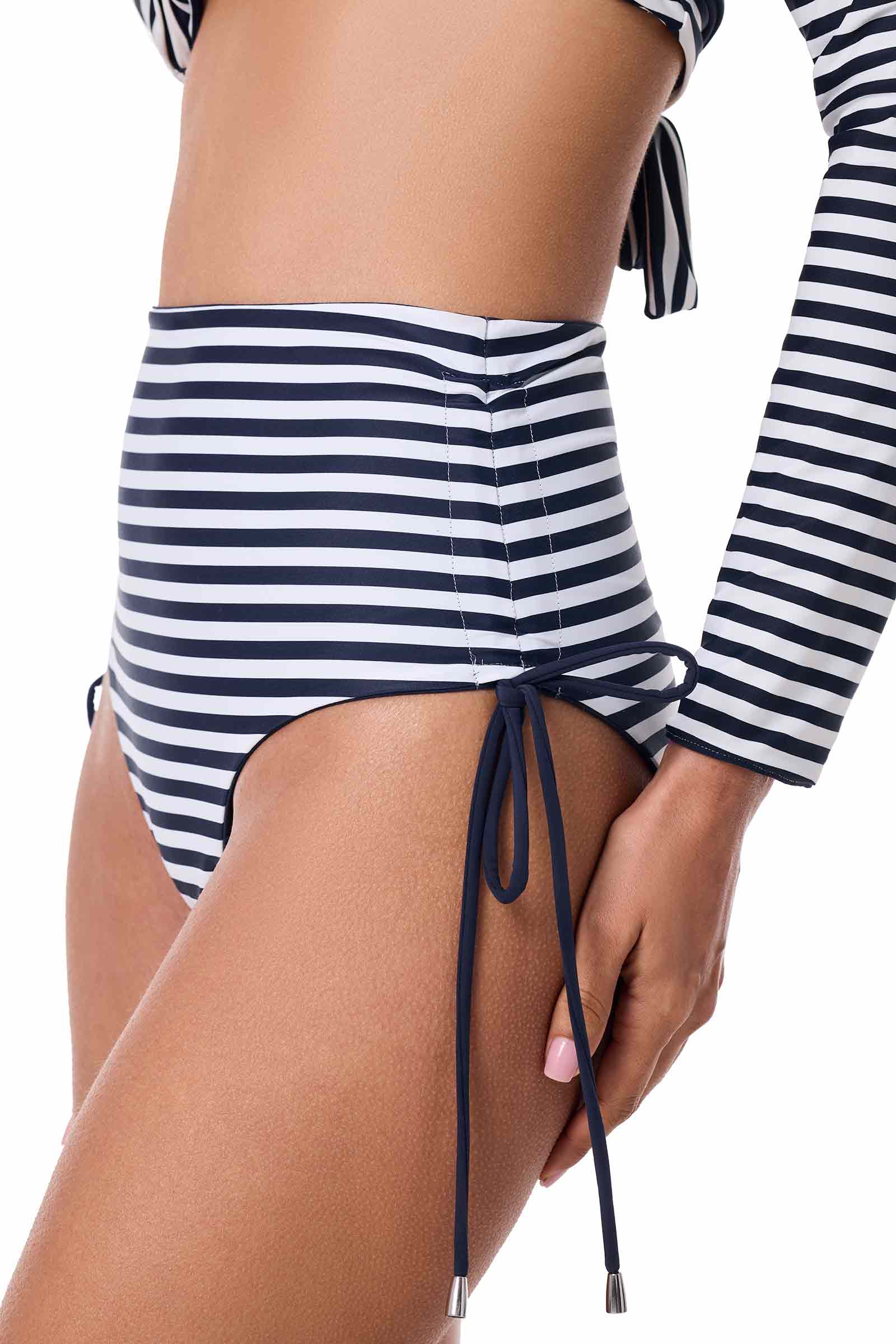Women's Myrtle Reversible Ruche Adjustable Swim Bottoms | Navy Reversible - Image 8