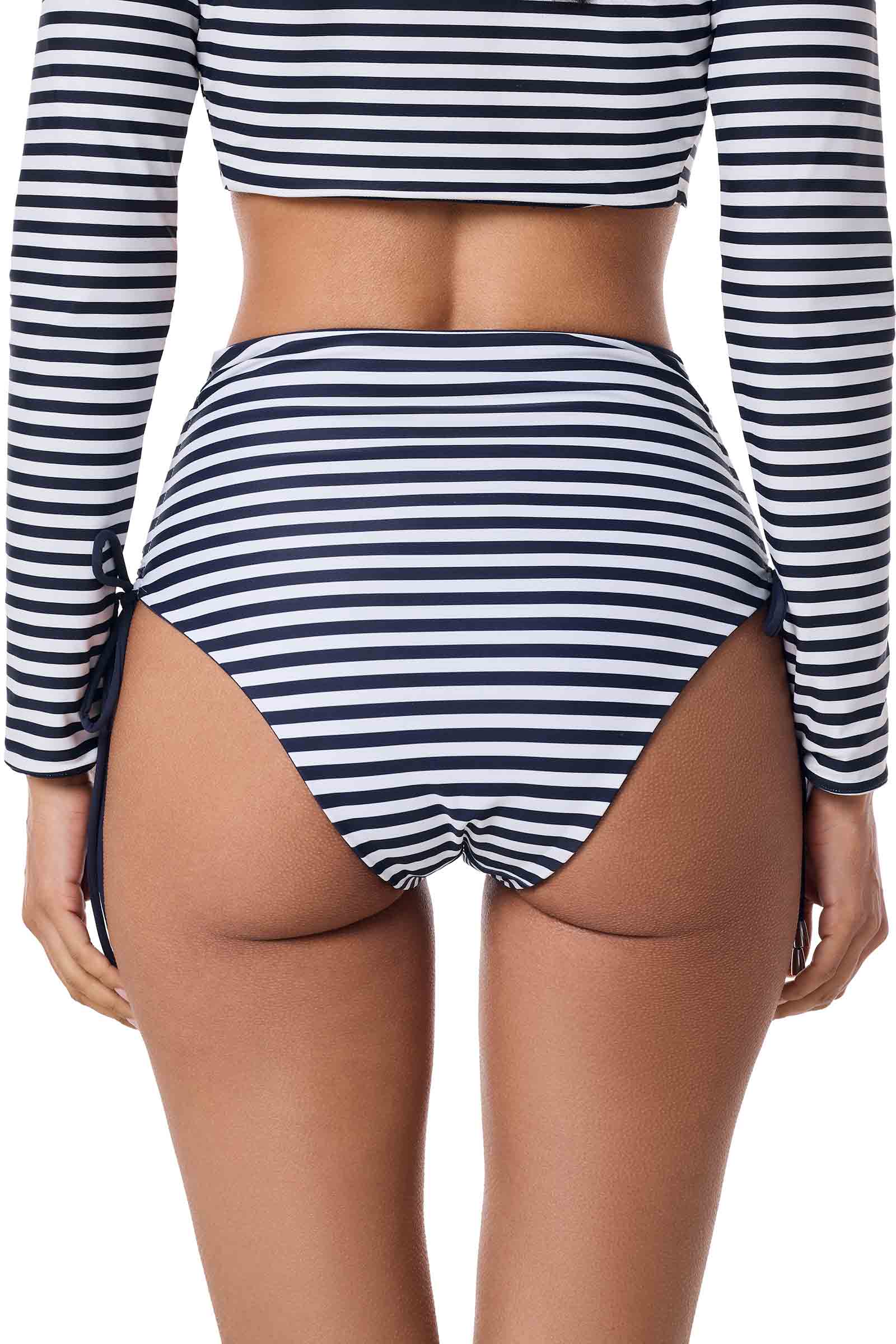 Women's Myrtle Reversible Ruche Adjustable Swim Bottoms | Navy Reversible - Image 9