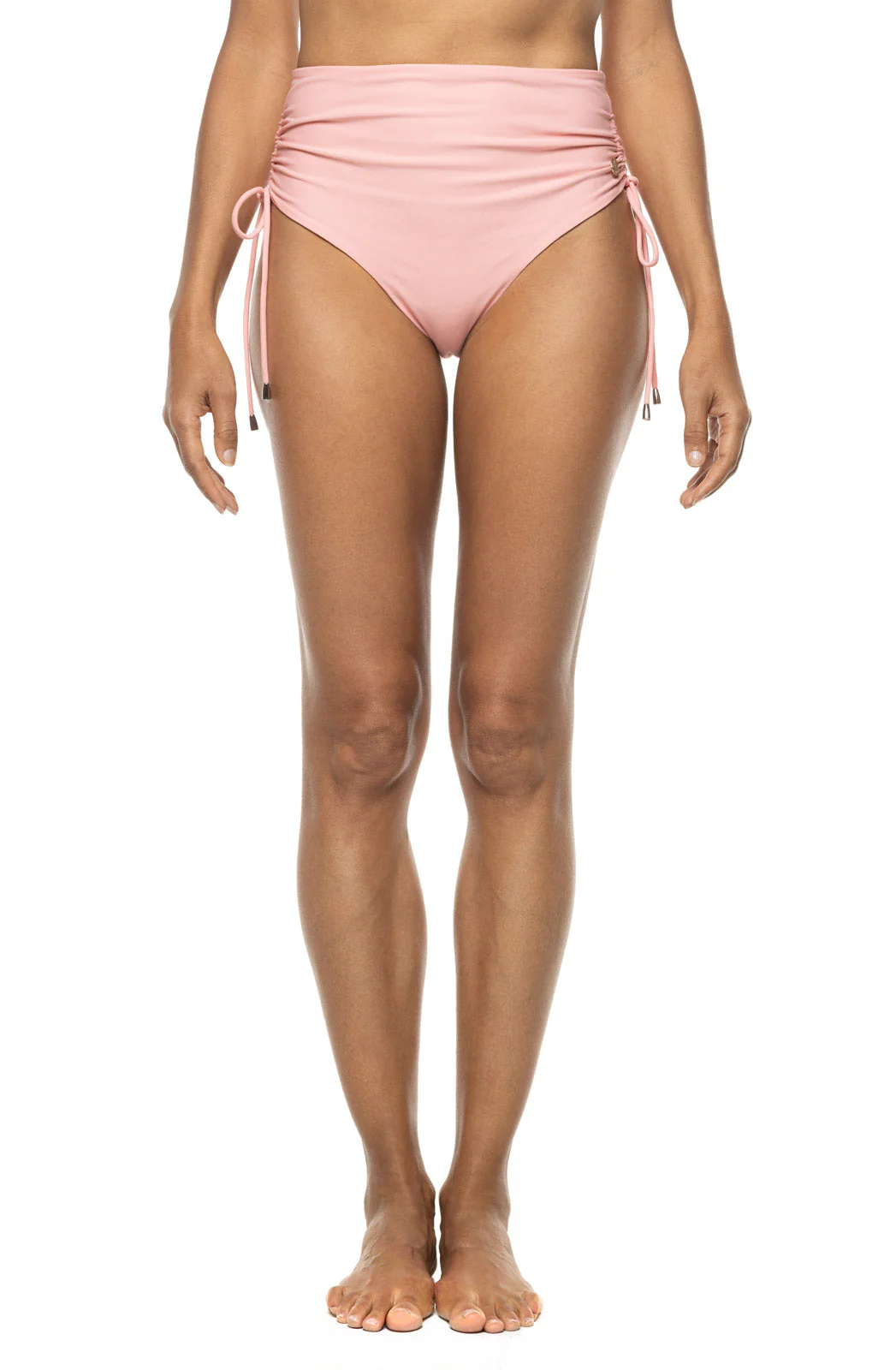 Women's Myrtle Reversible Ruche Adjustable Swim Bottoms | Peachy Pink Colorblock - Image 3